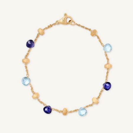 22K Gold Plated Gemstone Marco Bicego Bracelet with Iolite and Blue Topaz